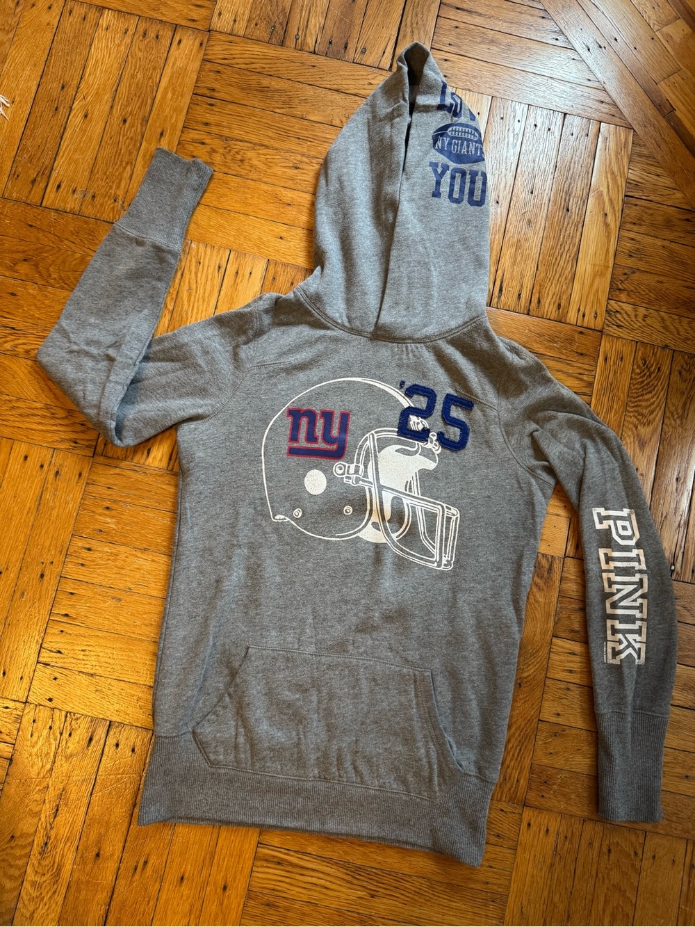 PINK Victoria's Secret Gray NY Giants Hoodie